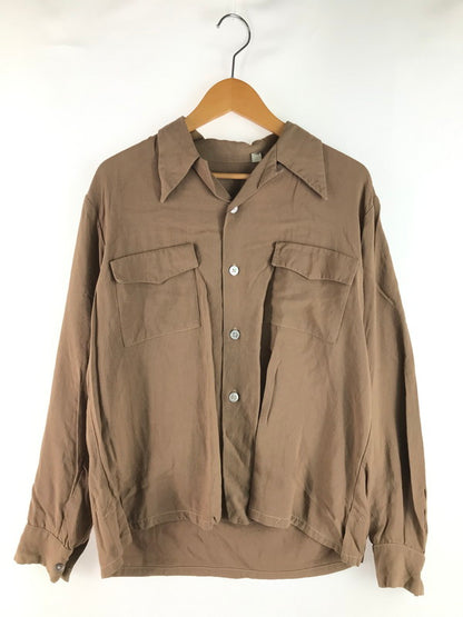 【現状渡し品】【メンズ】 VINTAGE 40'S OPEN COLLAR SHIRT ヴィンテージ 40年代 シェルボタン フラップポケット オープンカラーシャツ 長袖シャツ 146-250703-na-12-tag サイズ：M カラー：ブラウン 万代Net店