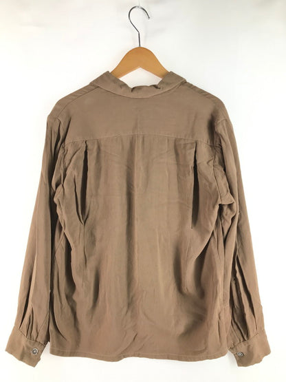 【現状渡し品】【メンズ】 VINTAGE 40'S OPEN COLLAR SHIRT ヴィンテージ 40年代 シェルボタン フラップポケット オープンカラーシャツ 長袖シャツ 146-250703-na-12-tag サイズ：M カラー：ブラウン 万代Net店