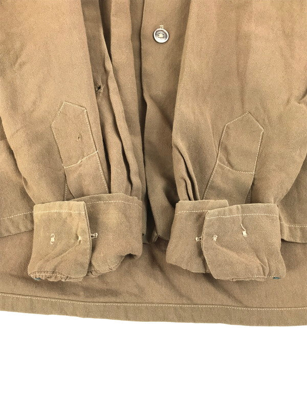 【現状渡し品】【メンズ】 VINTAGE 40'S OPEN COLLAR SHIRT ヴィンテージ 40年代 シェルボタン フラップポケット オープンカラーシャツ 長袖シャツ 146-250703-na-12-tag サイズ：M カラー：ブラウン 万代Net店