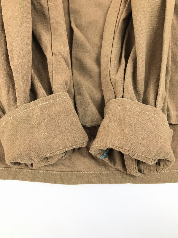 【現状渡し品】【メンズ】 VINTAGE 40'S OPEN COLLAR SHIRT ヴィンテージ 40年代 シェルボタン フラップポケット オープンカラーシャツ 長袖シャツ 146-250703-na-12-tag サイズ：M カラー：ブラウン 万代Net店