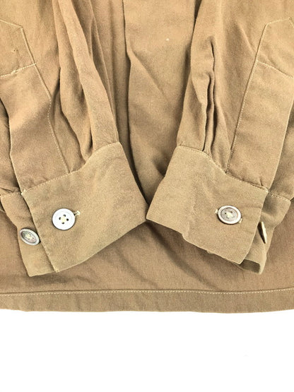 【現状渡し品】【メンズ】 VINTAGE 40'S OPEN COLLAR SHIRT ヴィンテージ 40年代 シェルボタン フラップポケット オープンカラーシャツ 長袖シャツ 146-250703-na-12-tag サイズ：M カラー：ブラウン 万代Net店
