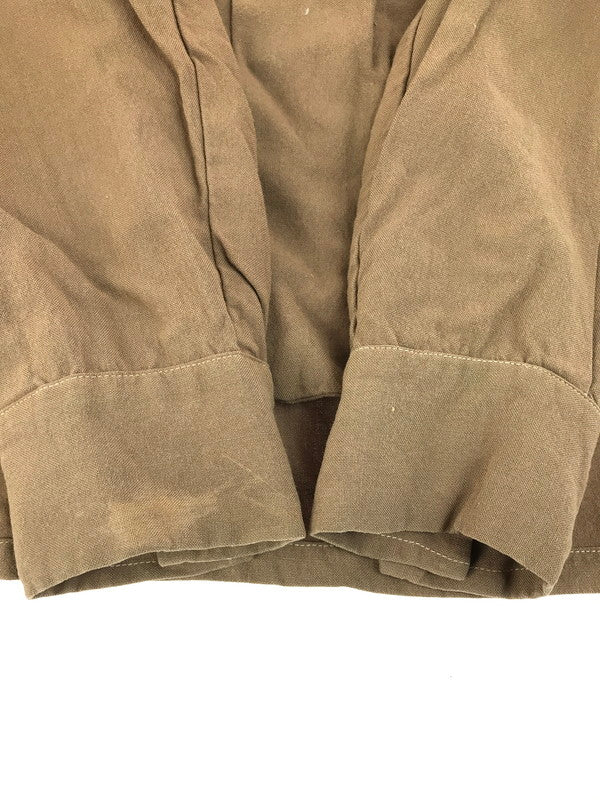 【現状渡し品】【メンズ】 VINTAGE 40'S OPEN COLLAR SHIRT ヴィンテージ 40年代 シェルボタン フラップポケット オープンカラーシャツ 長袖シャツ 146-250703-na-12-tag サイズ：M カラー：ブラウン 万代Net店