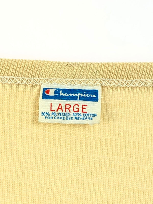 【中古品】【メンズ】 Champion チャンピオン 70～80's SEEPAGE HAWAII PRINT 70～80年代 染み込み ハワイ プリントTシャツ 半袖Tシャツ トップス ヴィンテージ 146-250626-rt-05-tag サイズ：L カラー：ベージュ 万代Net店