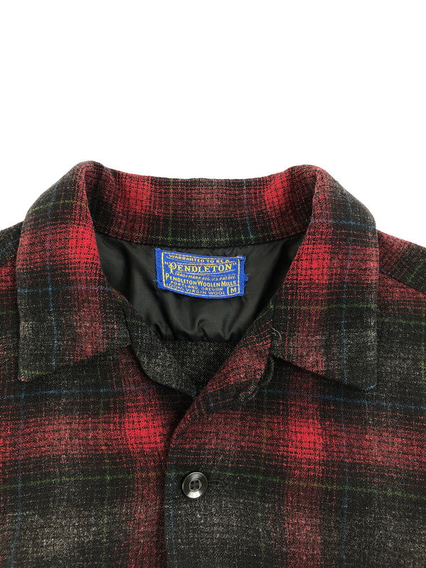 【中古品】【メンズ】 PENDLETON ペンドルトン 50's SHADOW CHECK BOARD SHIRT 50年代 シャドーチェックボードシャツ 長袖シャツ トップス ヴィンテージ 146-250626-rt-09-tag サイズ：M カラー：レッド/ブラック 万代Net店