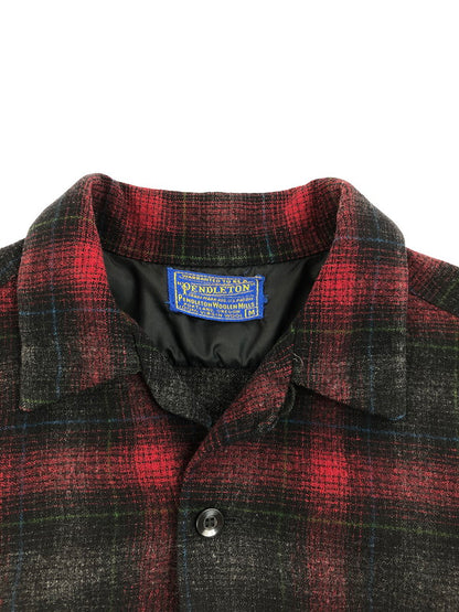 【中古品】【メンズ】 PENDLETON ペンドルトン 50's SHADOW CHECK BOARD SHIRT 50年代 シャドーチェックボードシャツ 長袖シャツ トップス ヴィンテージ 146-250626-rt-09-tag サイズ：M カラー：レッド/ブラック 万代Net店