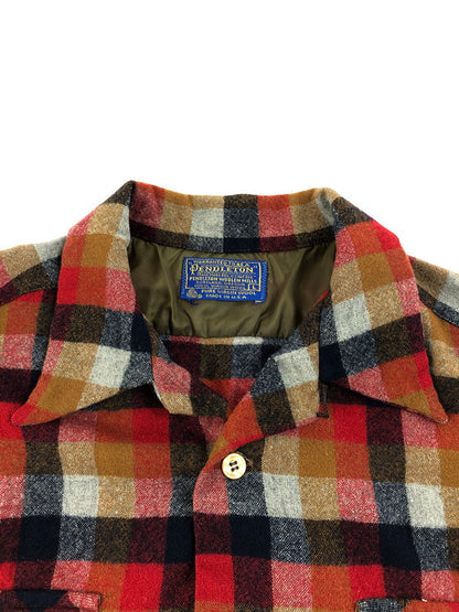 【中古品】【メンズ】 PENDLETON ペンドルトン 70's CHECKERED LONG SLEEVE BOARD SHIRT 70年代 チェック柄ロングスリーブボードシャツ 長袖シャツ トップス ヴィンテージ 146-250626-rt-10-tag サイズ：L カラー：マルチカラー 万代Net店