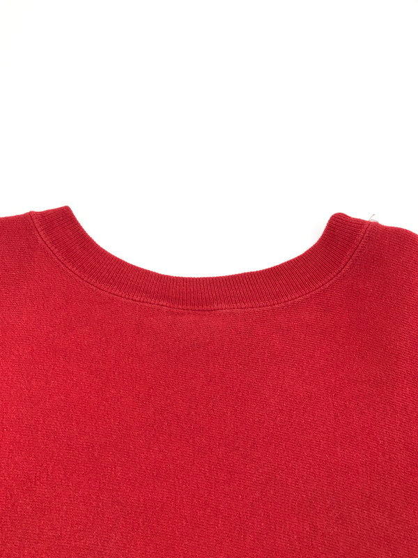 【中古品】【メンズ】 Champion チャンピオン 90’s REVERSE WEAVE MCV PRINT SWEAT 90年代 リバーシウェーブ エムシーブイ プリント スウェット トップス 刺繍タグ ヴィンテージ 146-250629-rt-05-tag サイズ：L カラー：レッド 万代Net店