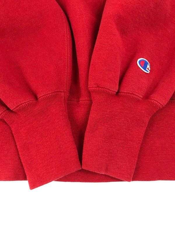 【中古品】【メンズ】 Champion チャンピオン 90’s REVERSE WEAVE MCV PRINT SWEAT 90年代 リバーシウェーブ エムシーブイ プリント スウェット トップス 刺繍タグ ヴィンテージ 146-250629-rt-05-tag サイズ：L カラー：レッド 万代Net店