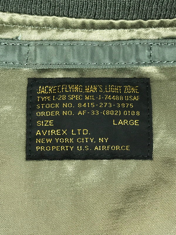 【中古品】【メンズ】 AVIREX アヴィレックス L-2B VINTAGE FLIGHT JACKET 783-4952024 フライトジャケット アウター 145-250726-na-17-tag サイズ：L カラー：セージ 万代Net店