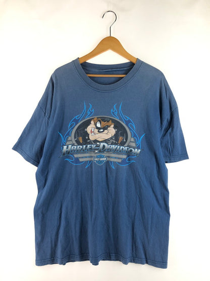 【現状渡し品】【メンズ】 HARLEY DAVIDSON ハーレーダビッドソン TASMANIAN DEVIL MOTORCYCLE PRINT TEE タスマニアンデビル モーターサイクル プリントTシャツ 146-250625-rt-04-tag サイズ：なし カラー：ブルー 万代Net店