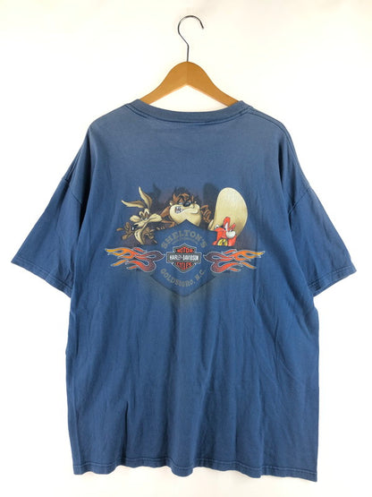 【現状渡し品】【メンズ】 HARLEY DAVIDSON ハーレーダビッドソン TASMANIAN DEVIL MOTORCYCLE PRINT TEE タスマニアンデビル モーターサイクル プリントTシャツ 146-250625-rt-04-tag サイズ：なし カラー：ブルー 万代Net店
