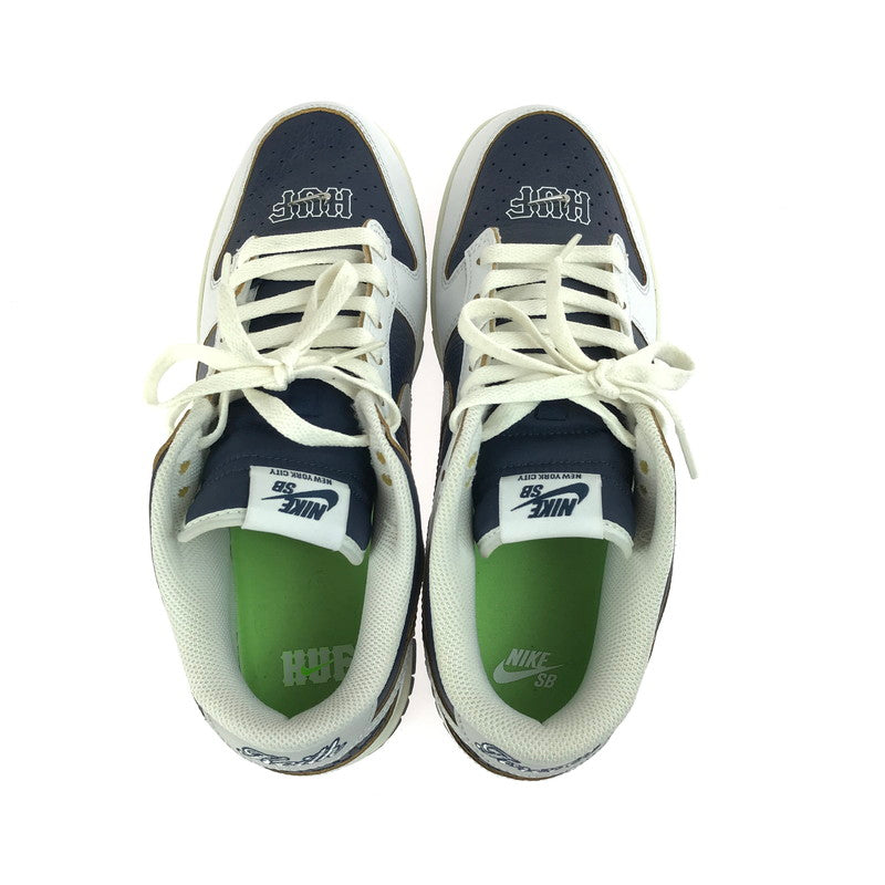 【中古美品】【メンズ】 NIKE SB ナイキエスビー × HUF ハフ コラボ DUNK LOW OG QS FD8775-100 ダンク ロー OG クイックストライク ニューヨーク スニーカー 靴 160-250620-hi-09-tag サイズ：27cm US 9 カラー：WHITE/NAVY-SAIL 万代Net店