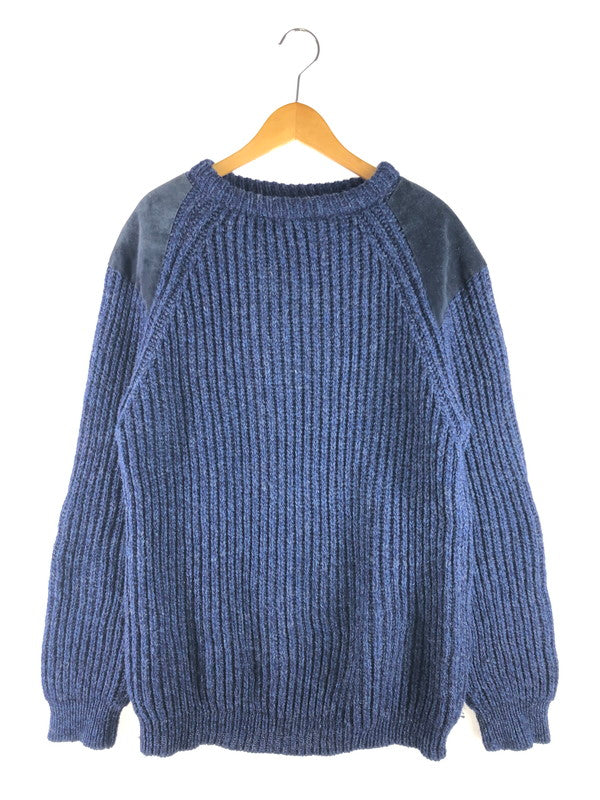 【中古品】【メンズ】 ANTERTEX アンターテックス LEATHER SHOULDER PATCH DESIGN WOOL KNIT 肩レザーパッチ デザイン ウールニット セーター トップス 146-250704-rt-02-tag サイズ：XL カラー：ネイビー 万代Net店