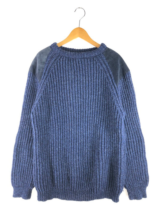 【中古品】【メンズ】 ANTERTEX アンターテックス LEATHER SHOULDER PATCH DESIGN WOOL KNIT 肩レザーパッチ デザイン ウールニット セーター トップス 146-250704-rt-02-tag サイズ：XL カラー：ネイビー 万代Net店