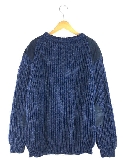 【中古品】【メンズ】 ANTERTEX アンターテックス LEATHER SHOULDER PATCH DESIGN WOOL KNIT 肩レザーパッチ デザイン ウールニット セーター トップス 146-250704-rt-02-tag サイズ：XL カラー：ネイビー 万代Net店