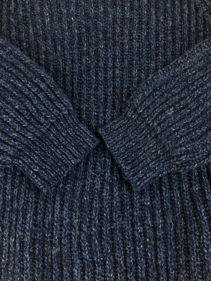 【中古品】【メンズ】 ANTERTEX アンターテックス LEATHER SHOULDER PATCH DESIGN WOOL KNIT 肩レザーパッチ デザイン ウールニット セーター トップス 146-250704-rt-02-tag サイズ：XL カラー：ネイビー 万代Net店