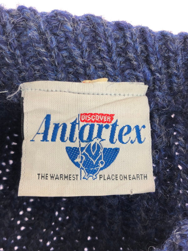 【中古品】【メンズ】 ANTERTEX アンターテックス LEATHER SHOULDER PATCH DESIGN WOOL KNIT 肩レザーパッチ デザイン ウールニット セーター トップス 146-250704-rt-02-tag サイズ：XL カラー：ネイビー 万代Net店