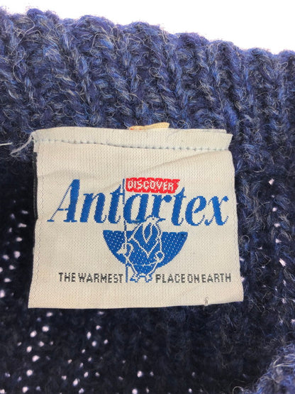 【中古品】【メンズ】 ANTERTEX アンターテックス LEATHER SHOULDER PATCH DESIGN WOOL KNIT 肩レザーパッチ デザイン ウールニット セーター トップス 146-250704-rt-02-tag サイズ：XL カラー：ネイビー 万代Net店