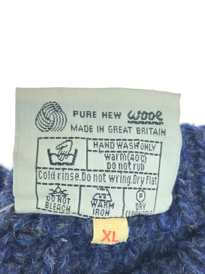 【中古品】【メンズ】 ANTERTEX アンターテックス LEATHER SHOULDER PATCH DESIGN WOOL KNIT 肩レザーパッチ デザイン ウールニット セーター トップス 146-250704-rt-02-tag サイズ：XL カラー：ネイビー 万代Net店