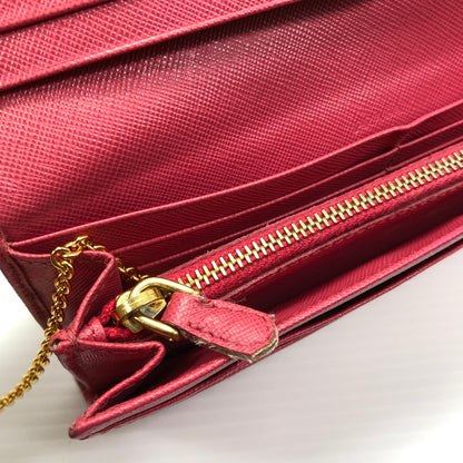【現状渡し品】【レディース】 PRADA プラダ サフィアーノ リボン付き二つ折り長財布 1M1132 ロングウォレット 財布 181-250619-rt-07-tag カラー：ピオニア 万代Net店
