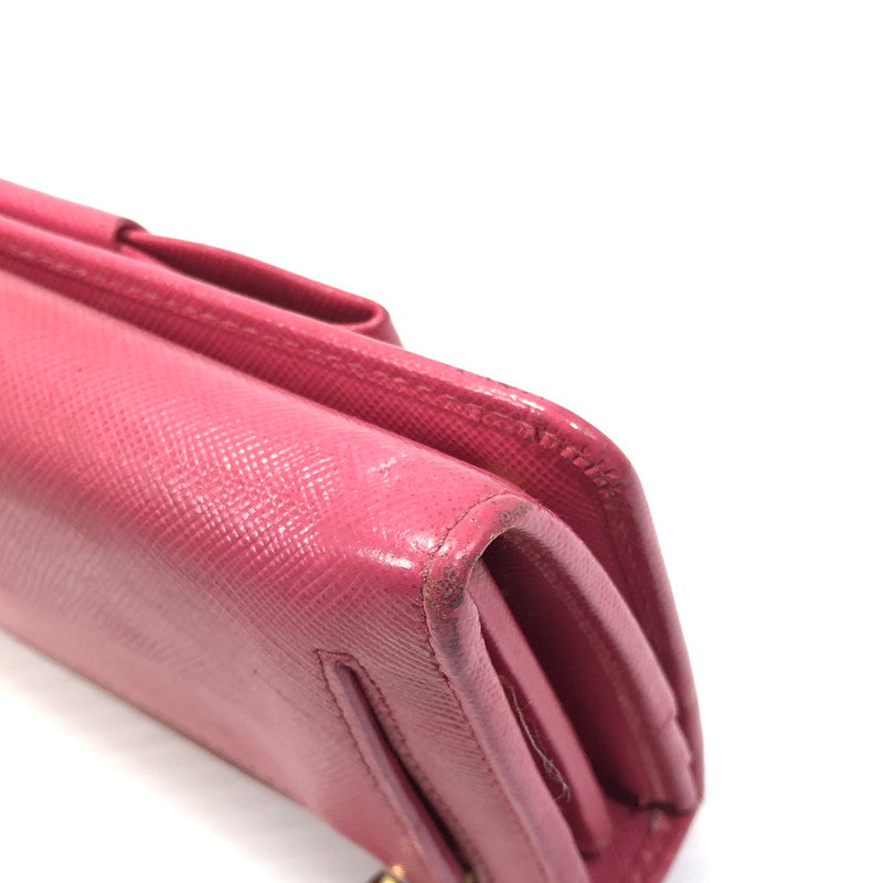 【現状渡し品】【レディース】 PRADA プラダ サフィアーノ リボン付き二つ折り長財布 1M1132 ロングウォレット 財布 181-250619-rt-07-tag カラー：ピオニア 万代Net店
