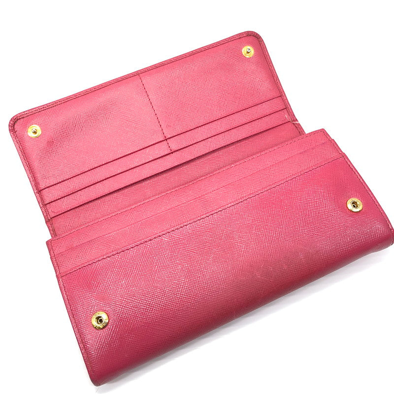 【現状渡し品】【レディース】 PRADA プラダ サフィアーノ リボン付き二つ折り長財布 1M1132 ロングウォレット 財布 181-250619-rt-07-tag カラー：ピオニア 万代Net店