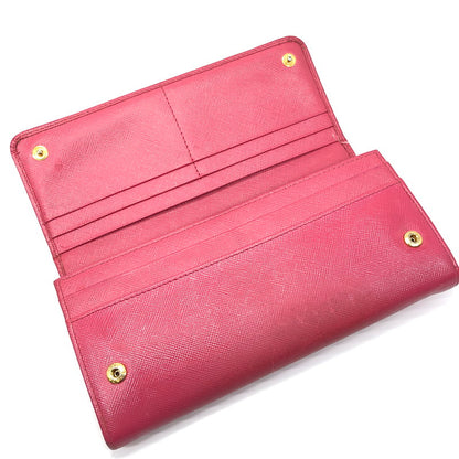 【現状渡し品】【レディース】 PRADA プラダ サフィアーノ リボン付き二つ折り長財布 1M1132 ロングウォレット 財布 181-250619-rt-07-tag カラー：ピオニア 万代Net店