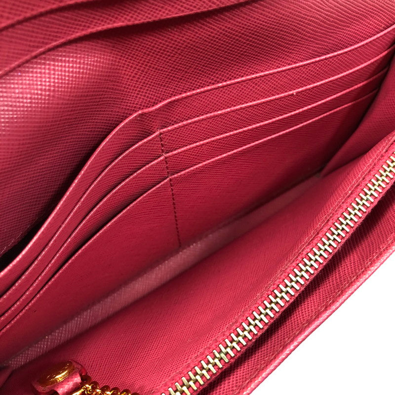 【現状渡し品】【レディース】 PRADA プラダ サフィアーノ リボン付き二つ折り長財布 1M1132 ロングウォレット 財布 181-250619-rt-07-tag カラー：ピオニア 万代Net店