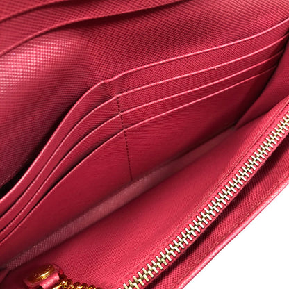 【現状渡し品】【レディース】 PRADA プラダ サフィアーノ リボン付き二つ折り長財布 1M1132 ロングウォレット 財布 181-250619-rt-07-tag カラー：ピオニア 万代Net店