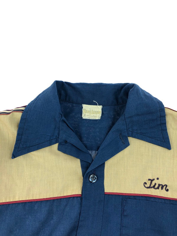 【現状渡し品】【メンズ】 KING LOUIE キング ルイ 70's BORING SHIRT 70年代 ボーリングシャツ 開襟シャツ トップス ヴィンテージ 146-250626-rt-08-tag サイズ：M カラー：ブルー 万代Net店