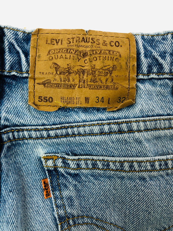 【現状渡し品】【メンズ】 LEVI'S リーバイス 90's TAPERED DENIM PANTS 550-0213 90年代 テーパード デニム パンツ ボトムス 157-260702-rt-09-tag サイズ：W34 カラー：インディゴ 万代Net店