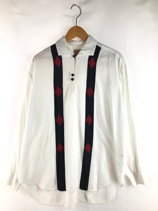 【中古品】【メンズ】 PINK DRAGON ピンク ドラゴン ROCK A BEAT ロック ア ビート 80'S RAYON SHIRT 80 年代 レーヨンシャツ 長袖シャツ 146-250703-na-11-tag サイズ：サイズ表記なし 下記参照 カラー：ホワイト 万代Net店