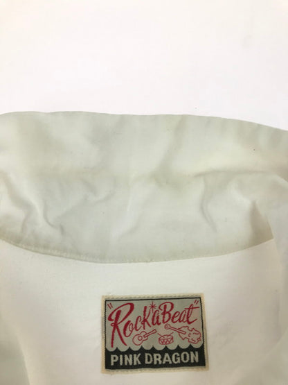 【中古品】【メンズ】 PINK DRAGON ピンク ドラゴン ROCK A BEAT ロック ア ビート 80'S RAYON SHIRT 80 年代 レーヨンシャツ 長袖シャツ 146-250703-na-11-tag サイズ：サイズ表記なし 下記参照 カラー：ホワイト 万代Net店