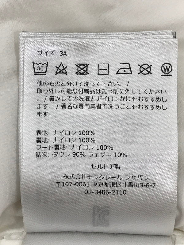 【中古品】【キッズ】 MONCLER モンクレール JULES GIUBBOTTO JACKET H29511A00013 ジュール・ジュボット ジャケット アウター 173-251115-rt-19-tag サイズ：100cm カラー：ホワイト 万代Net店
