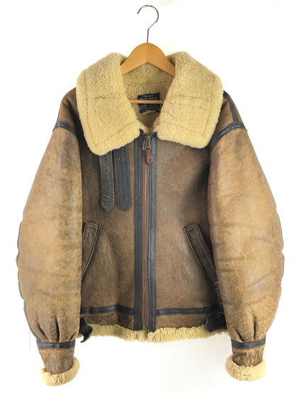 【現状渡し品】【メンズ】 AVIREX アヴィレックス USA製 B-3 MOUTON BOA FLIGHT JACKET 33H5595 AC-17755 ムートン ボア フライトジャケット アウター 145-250706-rt-09-tag サイズ：36 カラー：ブラウン 万代Net店
