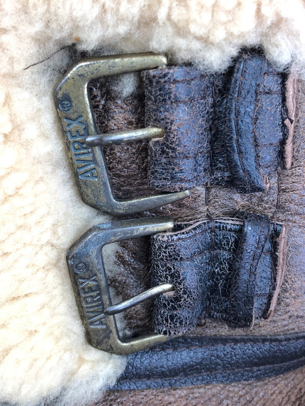 【現状渡し品】【メンズ】 AVIREX アヴィレックス USA製 B-3 MOUTON BOA FLIGHT JACKET 33H5595 AC-17755 ムートン ボア フライトジャケット アウター 145-250706-rt-09-tag サイズ：36 カラー：ブラウン 万代Net店