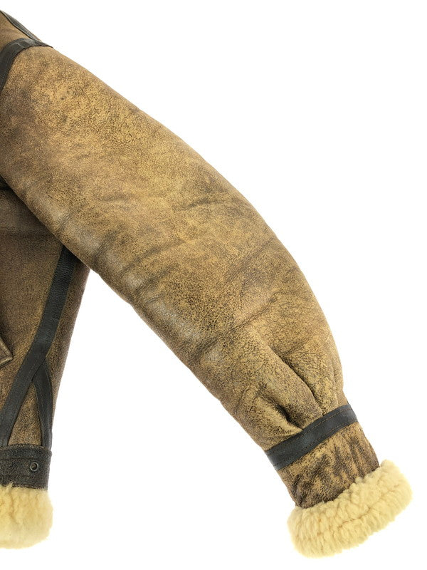 【現状渡し品】【メンズ】 AVIREX アヴィレックス USA製 B-3 MOUTON BOA FLIGHT JACKET 33H5595 AC-17755 ムートン ボア フライトジャケット アウター 145-250706-rt-09-tag サイズ：36 カラー：ブラウン 万代Net店