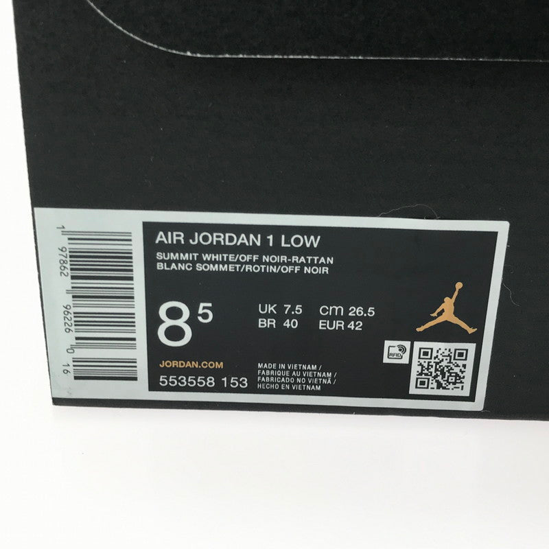【中古美品】【メンズ】 NIKE ナイキ AIR JORDAN 1 LOW SUMMIT WHITE OFF NOIR 553558-153 エアジョーダン1 ロー サミットホワイト/オフノワール スニーカー 靴 160-250704-rt-13-tag サイズ：26.5cm US8.5 カラー：SUMMIT WHITE/OFF NOIR 万代Net店