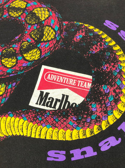 【現状渡し品】【メンズ】 USED 90's MARLBORO SNAKE PASS POCKET TEE 90年代 マルボロ スネークパス ポケットTシャツ USA製 半袖Tシャツ 146-250628-hi-22-tag カラー：ネイビー 万代Net店