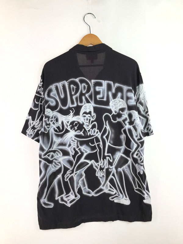 【中古品】【メンズ】 Supreme シュプリーム 21SS DANCING RAYON S/S SHIRT ダンシング レーヨン 半袖シャツ 149-250810-na-04-tag サイズ：M カラー：ブラック 万代Net店