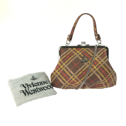 【中古美品】【レディース】 Vivienne Westwood ヴィヴィアンウエストウッド VEGAN LEATHER SHOULDER BAG D201 ビーガンレザー ショルダーバッグ チェック柄 がま口 カバン 180-250704-hi-17-tag カラー：マルチカラー 万代Net店