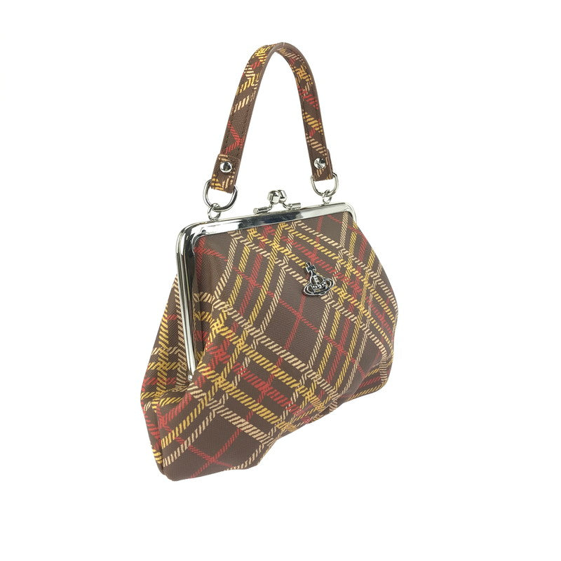 【中古美品】【レディース】 Vivienne Westwood ヴィヴィアンウエストウッド VEGAN LEATHER SHOULDER BAG D201 ビーガンレザー ショルダーバッグ チェック柄 がま口 カバン 180-250704-hi-17-tag カラー：マルチカラー 万代Net店