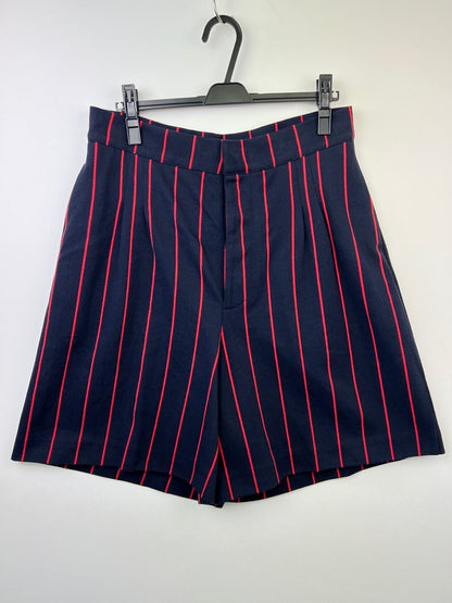 【中古品】【メンズ】 JIL SANDER ジルサンダー STRIPE SHORTS JSUM707011 ストライプ ショーツ ボトムス ハーフパンツ ショートパンツ 152-260710-kk-18-hon サイズ：M カラー：ネイビー 万代Net店