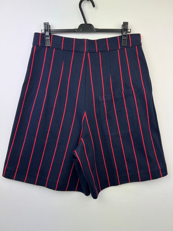 【中古品】【メンズ】 JIL SANDER ジルサンダー STRIPE SHORTS JSUM707011 ストライプ ショーツ ボトムス ハーフパンツ ショートパンツ 152-260710-kk-18-hon サイズ：M カラー：ネイビー 万代Net店