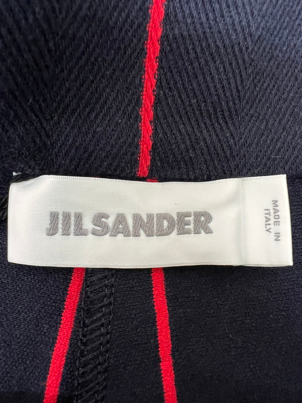 【中古品】【メンズ】 JIL SANDER ジルサンダー STRIPE SHORTS JSUM707011 ストライプ ショーツ ボトムス ハーフパンツ ショートパンツ 152-260710-kk-18-hon サイズ：M カラー：ネイビー 万代Net店