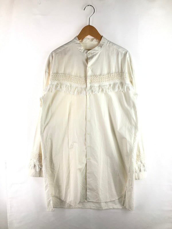 【中古品】 MEAGRATIA メアグラーティア FRINGE LONG SHIRT 23231-0505 フリンジ ロングシャツ 長袖シャツ トップス 140-250713-rt-02-tag サイズ：1 カラー：ホワイト 万代Net店