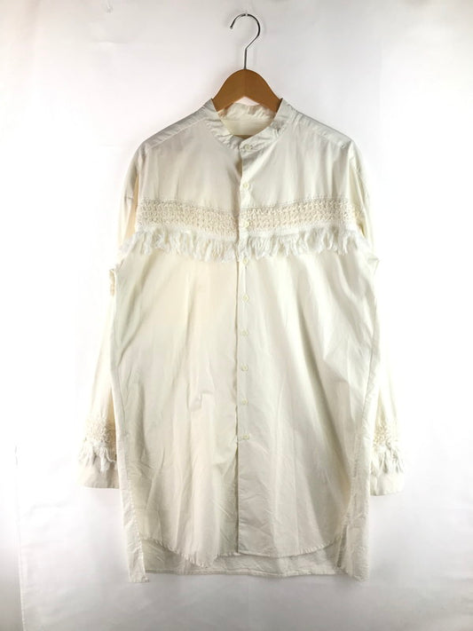 【中古品】 MEAGRATIA メアグラーティア FRINGE LONG SHIRT 23231-0505 フリンジ ロングシャツ 長袖シャツ トップス 140-250713-rt-02-tag サイズ：1 カラー：ホワイト 万代Net店