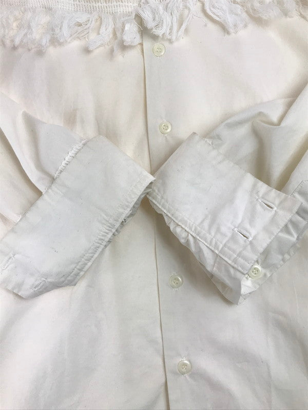 【中古品】 MEAGRATIA メアグラーティア FRINGE LONG SHIRT 23231-0505 フリンジ ロングシャツ 長袖シャツ トップス 140-250713-rt-02-tag サイズ：1 カラー：ホワイト 万代Net店