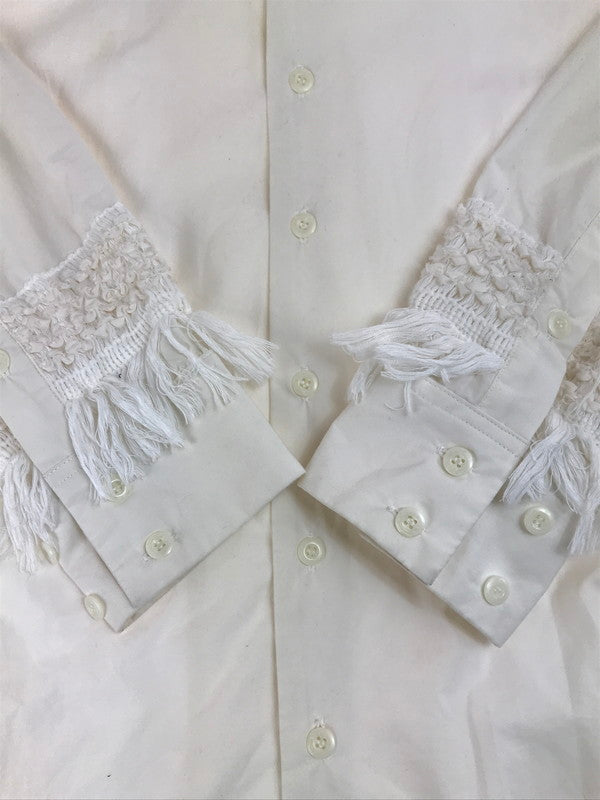 【中古品】 MEAGRATIA メアグラーティア FRINGE LONG SHIRT 23231-0505 フリンジ ロングシャツ 長袖シャツ トップス 140-250713-rt-02-tag サイズ：1 カラー：ホワイト 万代Net店