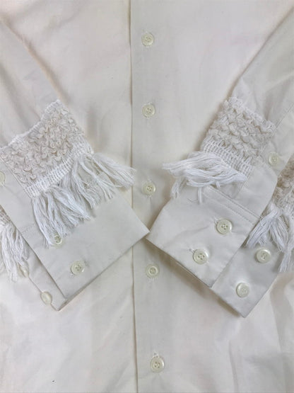 【中古品】 MEAGRATIA メアグラーティア FRINGE LONG SHIRT 23231-0505 フリンジ ロングシャツ 長袖シャツ トップス 140-250713-rt-02-tag サイズ：1 カラー：ホワイト 万代Net店